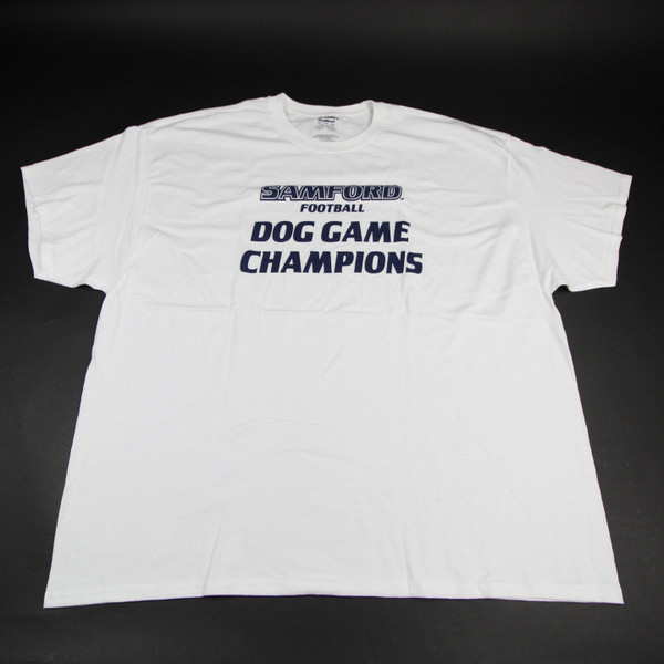 Samford Bulldogs Gildan Dry Blend Short Sleeve Shirt Men's White New-TOPS-128518