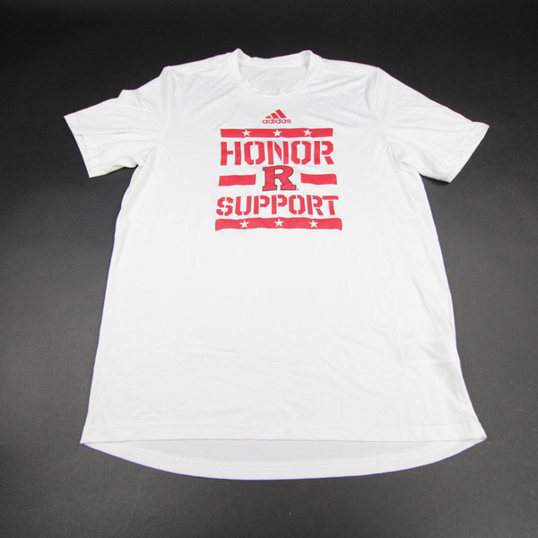Rutgers Scarlet Knights adidas Aeroready Short Sleeve Shirt Men's White Used-TOPS-128079