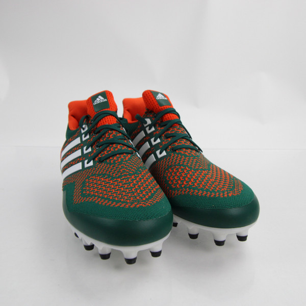 Miami Hurricanes adidas Ultraboost Football Cleat Men's Green/Orange New-CLEA-011488