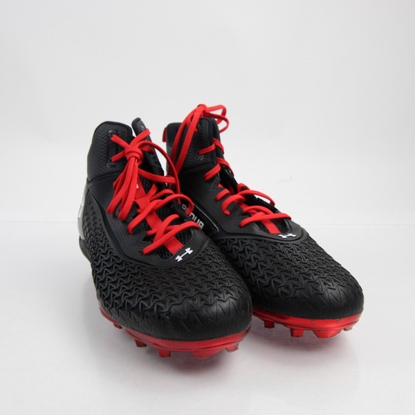 Under Armour Hammer Football Cleat Men's Black/Red Used-CLEA-011617