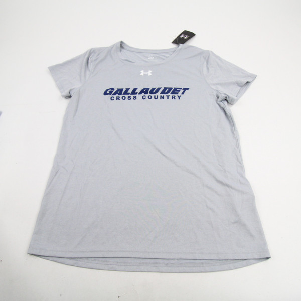 Gallaudat Bison Under Armour Short Sleeve Shirt Women's Gray New L-TOPS-131245