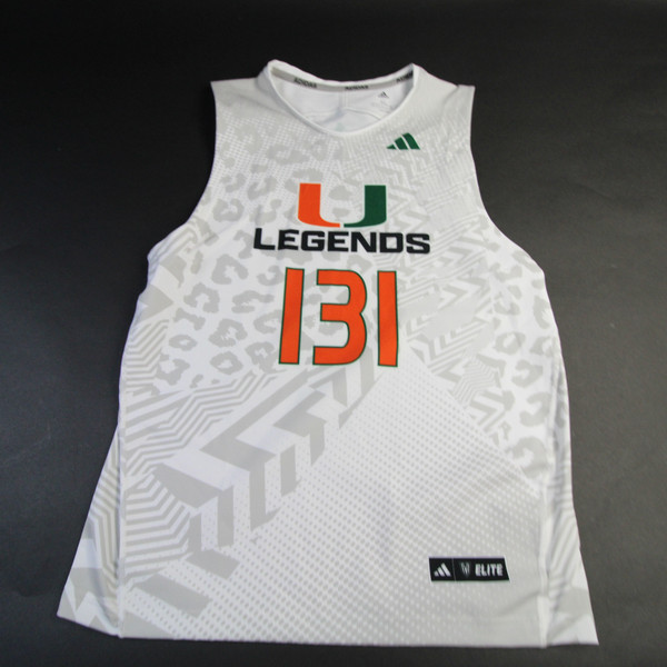 Miami Hurricanes adidas Game Jersey - Basketball Men's White New-JRSY-007761