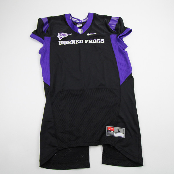 TCU Horned Frogs Nike Game Jersey - Football Men's Black/Purple Used-JRSY-007911