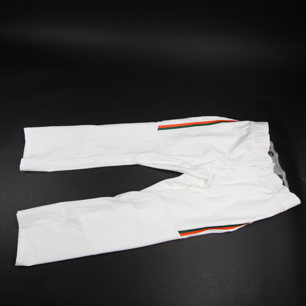 Miami Hurricanes adidas Baseball Pants Men's White/Green Used-PNTS-027709