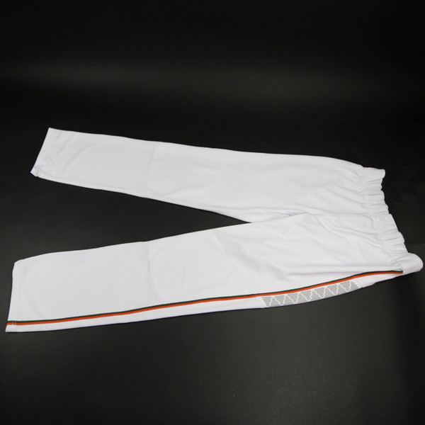 Miami Hurricanes adidas Baseball Pants Men's White/Orange Used-PNTS-027767