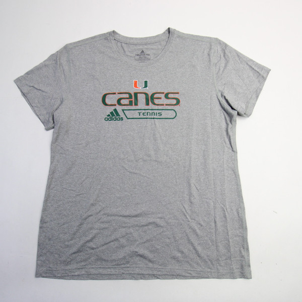 Miami Hurricanes adidas Creator Short Sleeve Shirt Women's Gray New-TOPS-134408