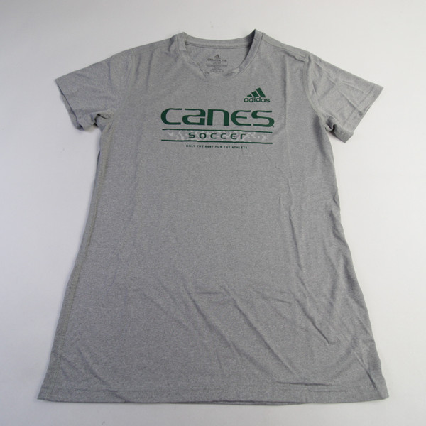 Miami Hurricanes adidas Creator Short Sleeve Shirt Women's Gray New-TOPS-134643