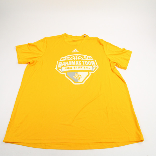 Texas A&M Aggies adidas Short Sleeve Shirt Men's Gold New-TOPS-135495