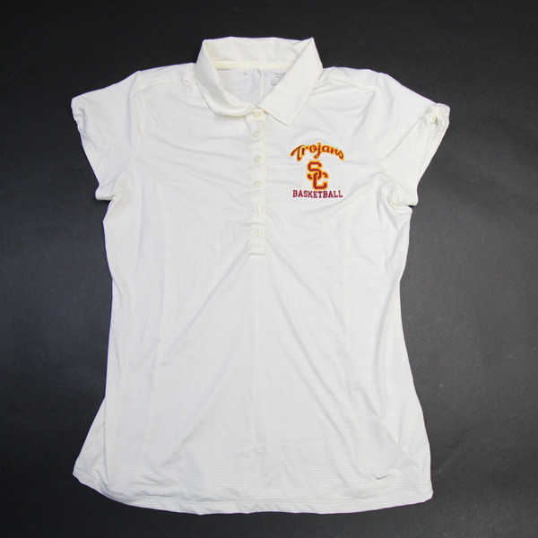 USC Trojans Nike Golf Tour Performance Polo Women's Off-White Used L-TOPS-137446