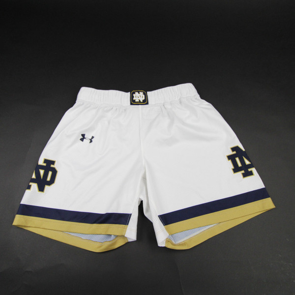Notre Dame Fighting Irish Under Armour Game Shorts Women's White/Gold Used M-SHOR-029653