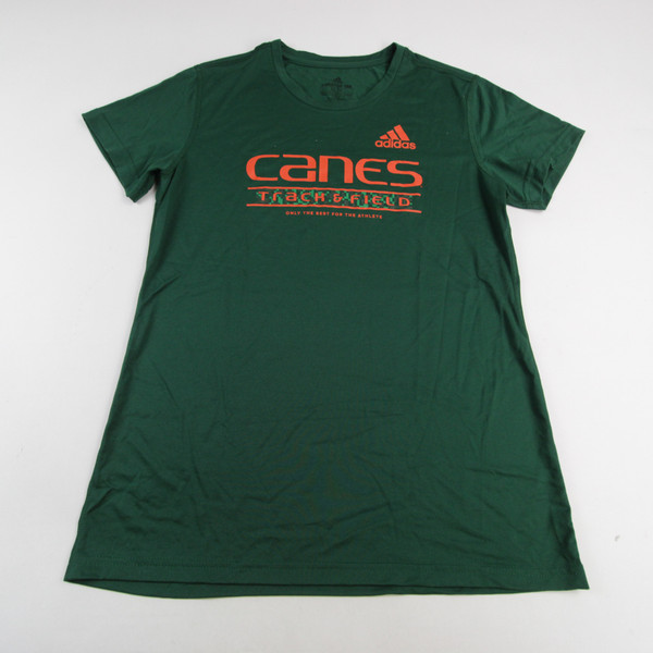 Miami Hurricanes adidas Aeroready Short Sleeve Shirt Women's Green New-TOPS-142377