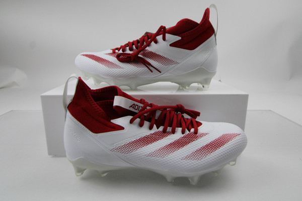adidas adizero Football Cleat Men's White/Red New without Box-CLEA-013222