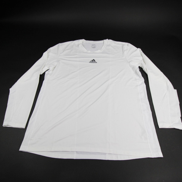 adidas Techfit Long Sleeve Shirt Men's White Used 3XL-TOPS-144407