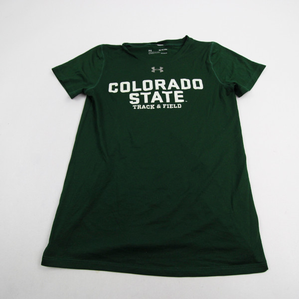 CSU Rams Under Armour Short Sleeve Shirt Women's Dark Green Used XS-TOPS-144513