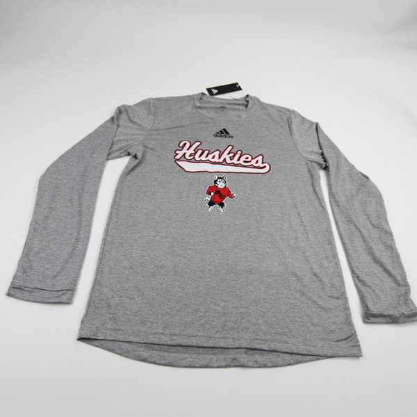 NIU Huskies adidas Long Sleeve Shirt Men's Gray New S-TOPS-145694