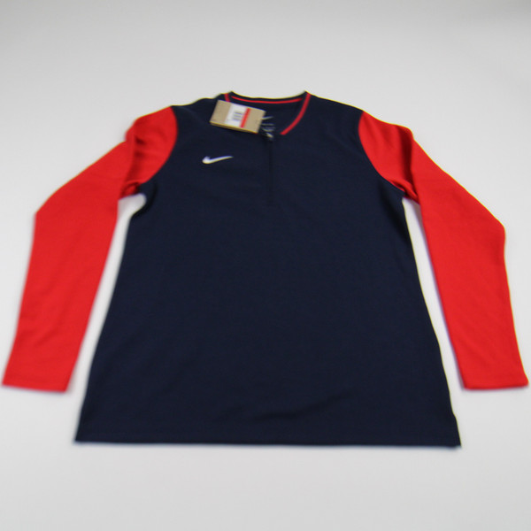 UConn Huskies Nike Dri-Fit Pullover Women's Navy/Red New L-TOPS-145801