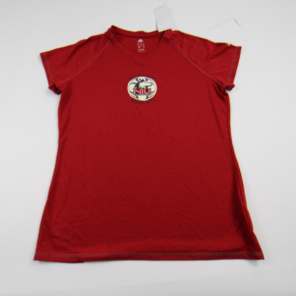 NIU Huskies adidas Short Sleeve Shirt Women's Red New with Tags S TOPS-145849