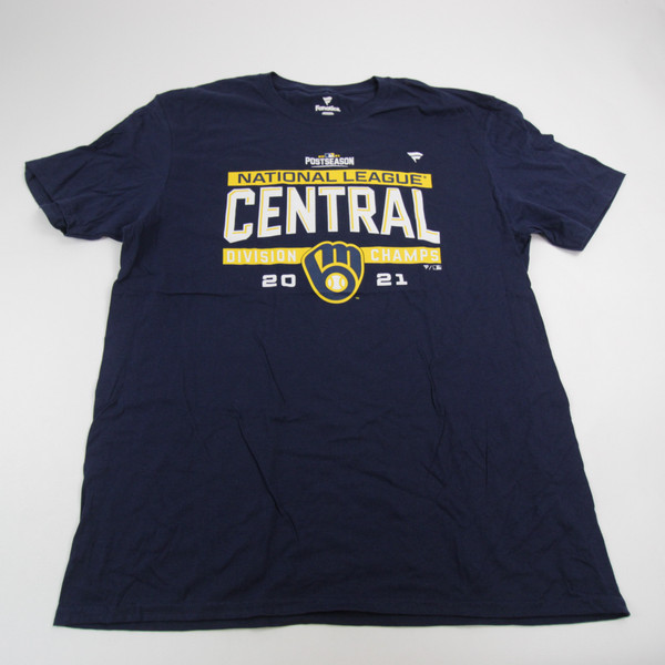 Milwaukee Brewers Fanatics Short Sleeve Shirt Men's Navy New XL-TOPS-146342