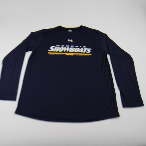 Memphis Showboats Under Armour Long Sleeve Shirt Men's Navy Used XL-TOPS-146260