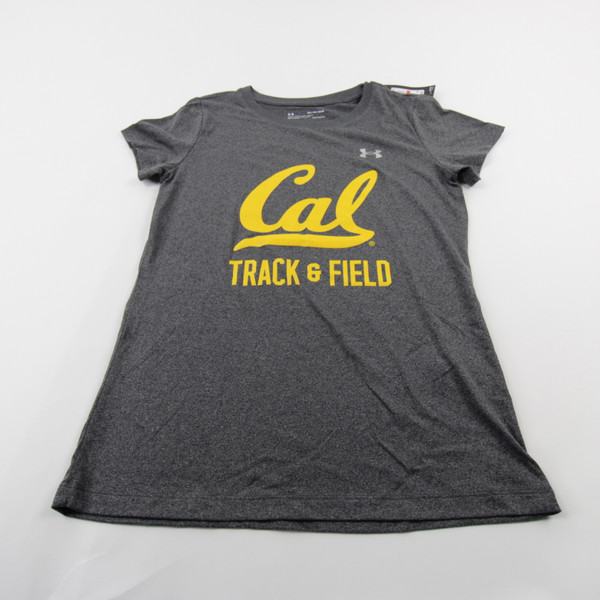 California Golden Bears Under Armour HeatGear Short Sleeve Shirt Women's New Gray/Yellow XS-TOPS-147070