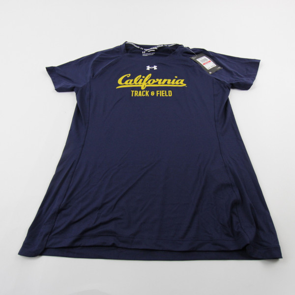 California Golden Bears Under Armour HeatGear Short Sleeve Shirt Women's New Navy/Yellow XS-TOPS-147071