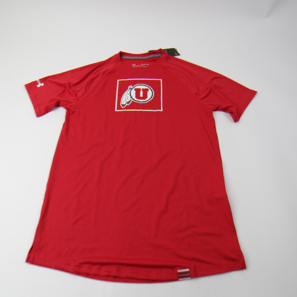 Utah Utes Under Armour HeatGear Short Sleeve Shirt Men's Red New XS-TOPS-146941