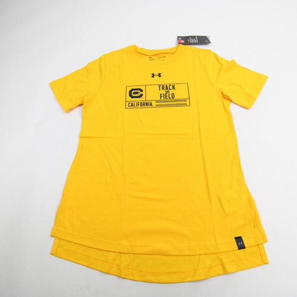 California Golden Bears Under Armour HeatGear Short Sleeve Shirt Women's New Yellow XS-TOPS-147361
