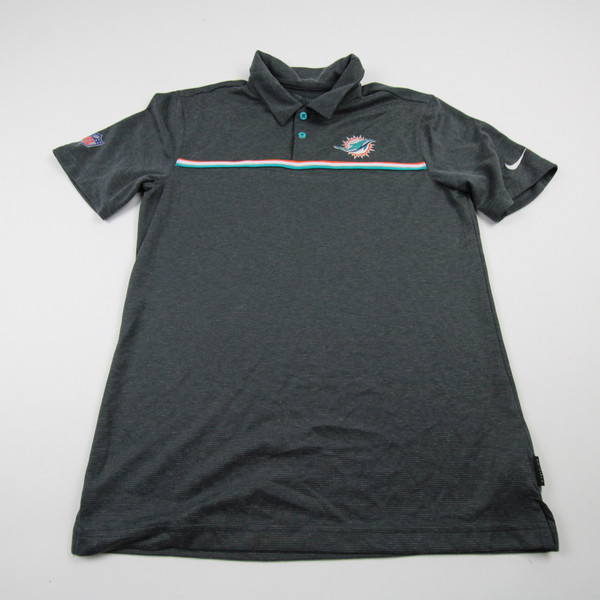 Miami Dolphins Nike NFL On Field Polo Men's Dark Gray Used-TOPS-147740