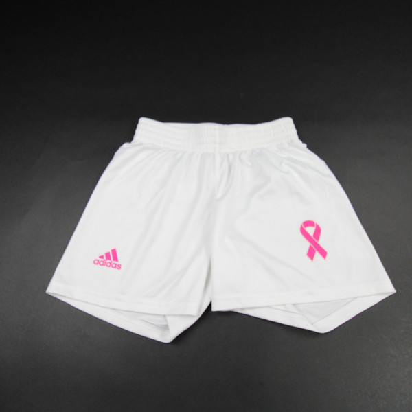 adidas Athletic Shorts Women's White/Pink Used-SHOR-032136