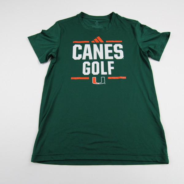 Miami Hurricanes adidas Aeroready Short Sleeve Shirt Women's Green New-TOPS-147744