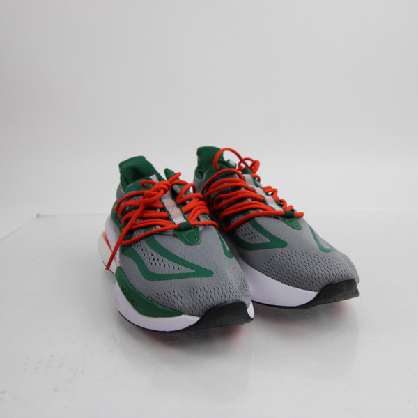 Miami Hurricanes adidas Running & Jogging Shoes Men's Gray/Green New-SHOE-018701