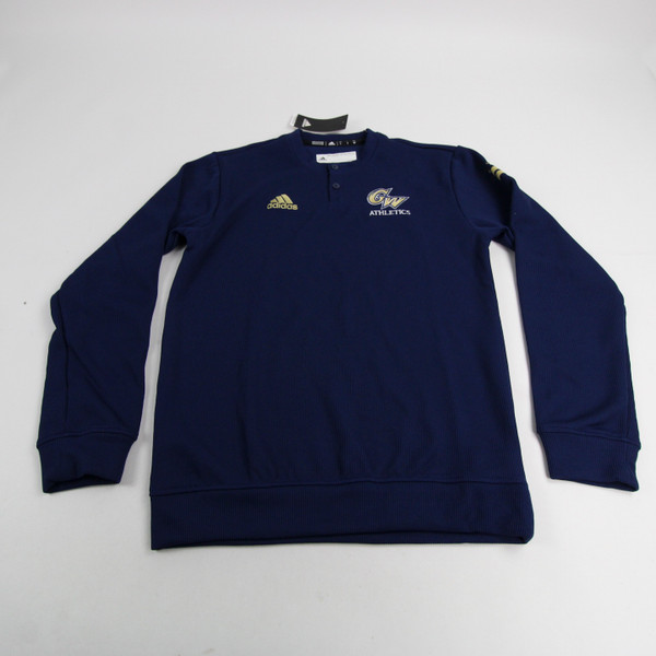 George Washington Colonials adidas Long Sleeve Shirt Men's Navy New S-TOPS-148739