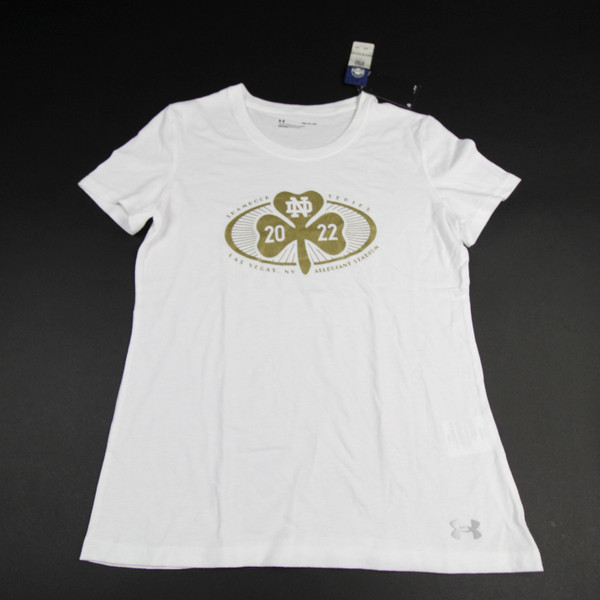 Notre Dame Fighting Irish Under Armour Short Sleeve Shirt Women's White New-TOPS-149082