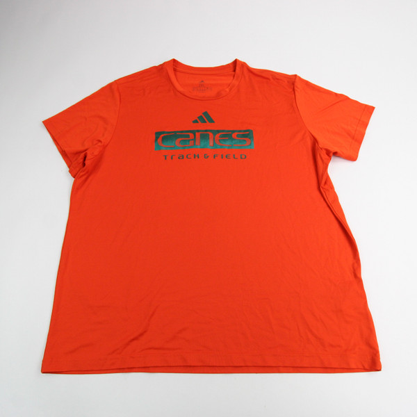 Miami Hurricanes adidas Aeroready Short Sleeve Shirt Women's Orange Used-TOPS-149240