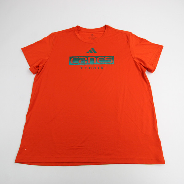 Miami Hurricanes adidas Aeroready Short Sleeve Shirt Women's Orange Used-TOPS-149250