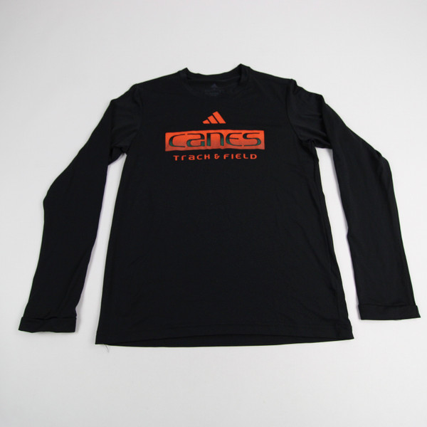 Miami Hurricanes adidas Long Sleeve Shirt Women's Black New-TOPS-149358