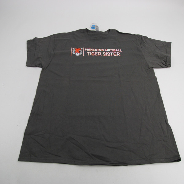 Princeton Tigers Gildan Ultra Cotton Short Sleeve Shirt Men's Dark Gray New-TOPS-149475