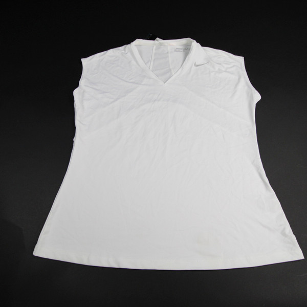 Missouri Tigers Nike Golf Dri-Fit Sleeveless Shirt Women's White Used XL TOPS-149637
