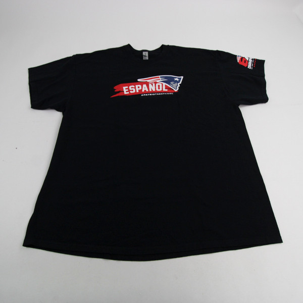 New England Patriots Gildan Ultra Cotton Short Sleeve Shirt Men's Black Used 2XL-TOPS-149676