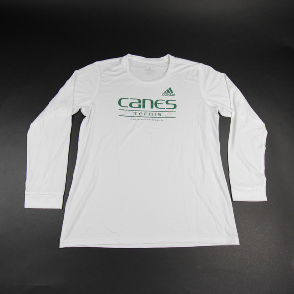 Miami Hurricanes adidas Creator Long Sleeve Shirt Women's White Used-TOPS-150884