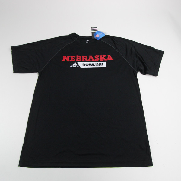 Nebraska Cornhuskers adidas Climalite Short Sleeve Shirt Men's Black New S-TOPS-150967