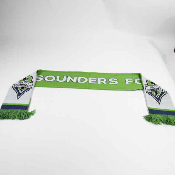 Seattle Sounders FC Ruffneck Scarf Scarf Unisex Gray/Lime Green Used OSFA-ACCS-006870