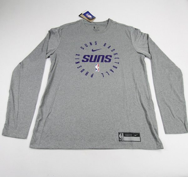 Phoenix Suns Nike NBA Authentics Dri-Fit Long Sleeve Shirt Men's Gray New-TOPS-150066