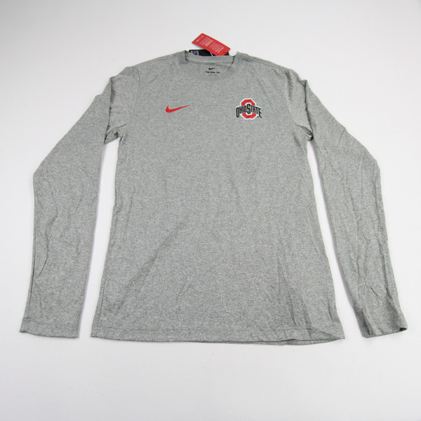 Ohio State Buckeyes Nike Dri-Fit Long Sleeve Shirt Men's Gray New-TOPS-150338