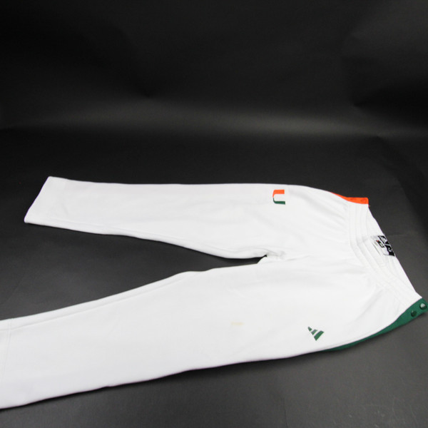 Miami Hurricanes adidas Athletic Pants Men's White Used Multiple Sizes PNTS-031394