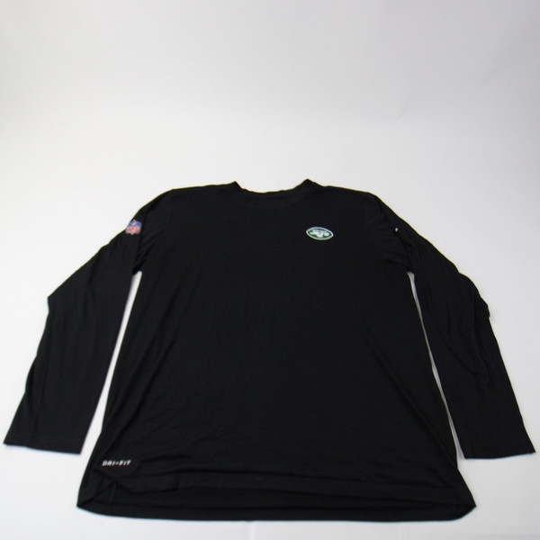 New York Jets Nike NFL On Field Dri-Fit Long Sleeve Shirt Men's Black Used XL-TOPS-153101