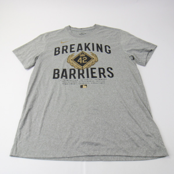 Nike Short Sleeve Shirt Men's Gray Used L-TOPS-153216