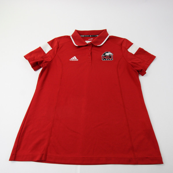 NIU Huskies adidas Climalite Polo Women's Red Used L-TOPS-153557