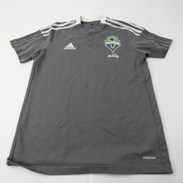 Seattle Sounders FC adidas Polo Men's Gray Used S-TOPS-153568