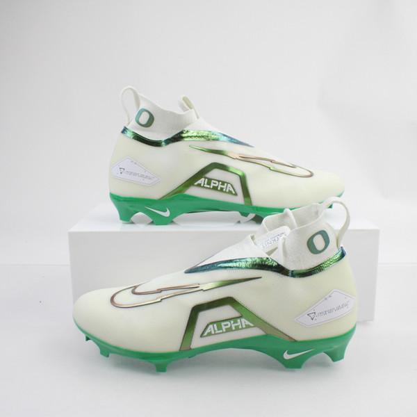 Oregon Ducks Nike Alpha Menace Football Cleat Men's Off-White/Green New 14W-CLEA-014328